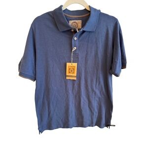 G H Bass Explorer Polo Shirt Mens Small Yacht Blue Short Sleeve Button Up Casual